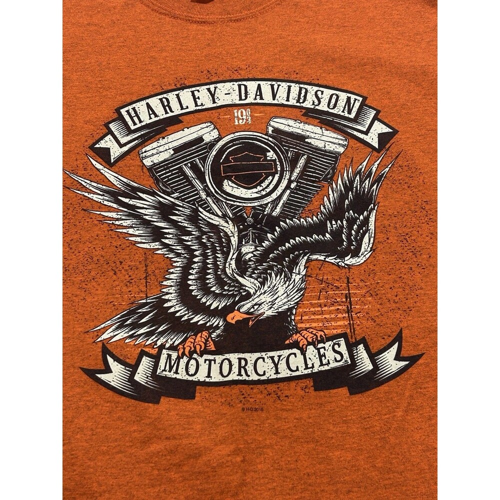 Harley Davidson Mens XL T-Shirt Engine Eagle Black Hills South Dakota H-1